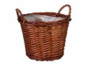 Kosz wiklinowy z uchwytami brązowy M TIN TOURS