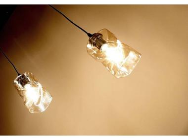 Zdjęcie: Lampa wisząca Felis czarny 2x60 W E27 klosz bursztynowy CANDELLUX