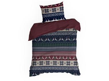 Zdjęcie: Komplet pościeli bawełnianej z nadrukiem świątecznym Skandy 140x200 cm, 70x80 cm - 1 szt. EUROFIRANY