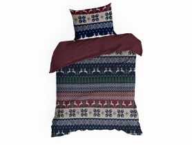 Komplet pościeli bawełnianej z nadrukiem świątecznym Skandy 140x200 cm, 70x80 cm - 1 szt. EUROFIRANY