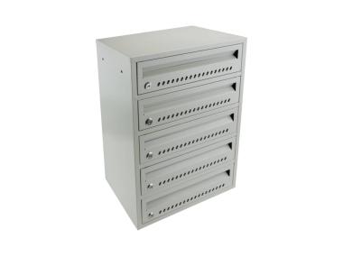 Zdjęcie: Skrzynka na listy lokatorska 5 komorowa 555x395x270 mm szara METRO
