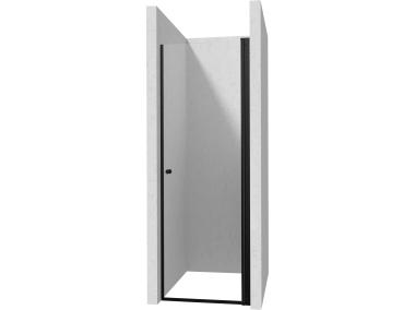 Zdjęcie: Drzwi wahadłowe Kerria Plus nero 60 cm z powłoką, szkło Totalwhite DEANTE