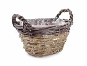 Osłonka wiklinowa z uchwytami na kwiaty 22x17x12/17 cm TIN TOURS