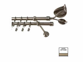 Karnisz podwójny Zeus fi 19 mm - 200 cm liść złoto KARWEL
