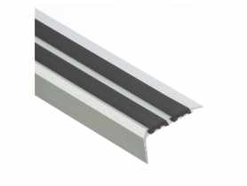 Profil schodowy szeroki z gumą 35x12 mm AL LSS ZG  0,9 m srebrny CEZAR