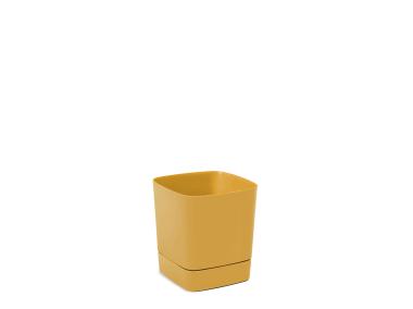 Zdjęcie: Donica z podstawką Clima 160x160 mm musztardowy LAMELA