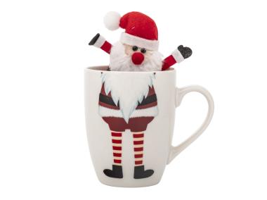 Zdjęcie: Zimowy kubek baryłka 340 ml z maskotką Mikołaj B ALTOM DESIGN