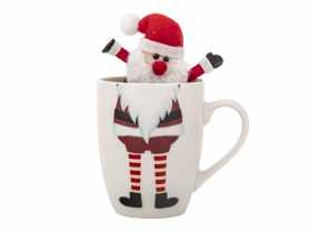 Zimowy kubek baryłka 340 ml z maskotką Mikołaj B ALTOM DESIGN