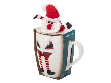 Zdjęcie: Zimowy kubek baryłka 340 ml z maskotką Mikołaj B ALTOM DESIGN