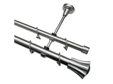 Zdjęcie: Karnisz podwójny 25/19 mm Rodos 160 cm nikiel GARDINIA