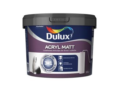 Zdjęcie: Farba do wnętrz Acryl Matt biała 10 L DULUX