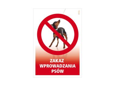 Zdjęcie: Oznaczenie D22 "Zakaz wyprowadzania psów" 14,8x21 cm, płyta METRO