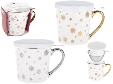 Zdjęcie: Kubek z zaparzaczem Snowflake 400 ml z porcelany New Bone 81444 RAVI