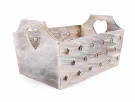 Skrzynka drewniana z wyciętym motywem 26x16x10/13,5 cm TIN TOURS