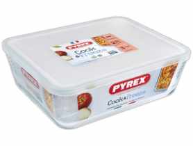 Naczynie żaroodporne 2,6 L prostokątne z plastikową pokrywką PYREX