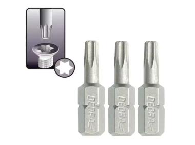 Zdjęcie: Końcówki wkrętakowe Torx T25x25 mm 3 szt. blister DEDRA