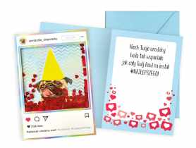 Karnet Konfetti KNF-051 Urodziny - mops KUKARTKA