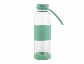 Butelka szklana w silikonowej osłonie 550 ml zielona ALTOMDESIGN