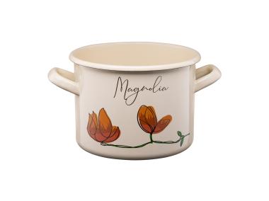 Zdjęcie: Garnek emaliowany z kalką Flores 18 cm/3,4 L wzór 1 GALICJA