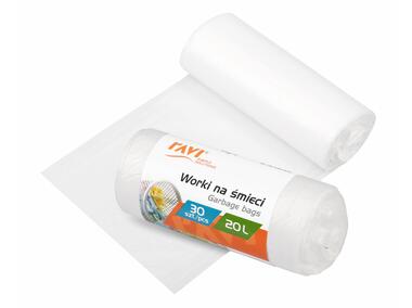 Zdjęcie: Worki na śmieci 20 L 39x47 cm - 30 szt HDPE, białe RAVI