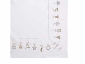 Obrus biały 80x80 cm dekoracja Merry Christmas ALTOMDESIGN