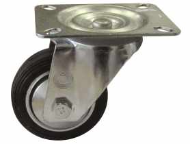 Kółka przemysłowe gumowe obrotowe 125x37mm, 100 kg HSI