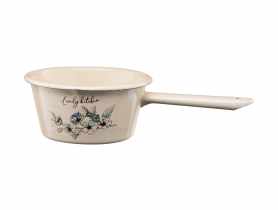 Rondel emaliowany z rączką Flores 14 cm/0,6 L wzór 2 GALICJA