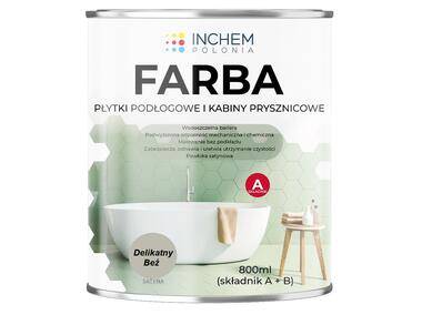Zdjęcie: Farba Płytki podłogowe kabiny prysznicowe, delikatny beż, zestaw 800 ml INCHEM POLONIA