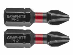 Bity udarowe PH2 x 25 mm - 2 szt. GRAPHITE
