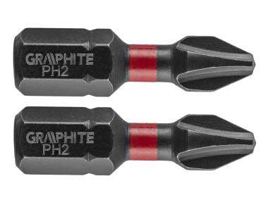 Zdjęcie: Bity udarowe PH2 x 25 mm - 2 szt. GRAPHITE