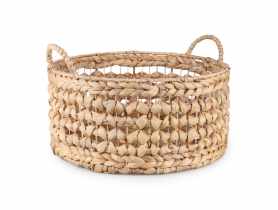 Kosz z hiacyntu wodnego z uchwytami 40x40x18/24 cm TIN TOURS