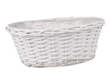 Zdjęcie: Koszyk wiklinowy do obsadzania 41x27x16 cm biały TIN TOURS