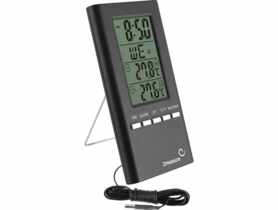 Termometr z zegarem czarny 2MEASURE