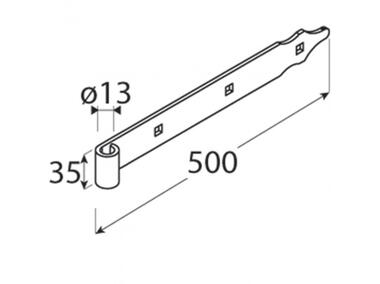 Zdjęcie: Zawias pasowy 50x3,5 cm fi 13 mm ZP500 DMX