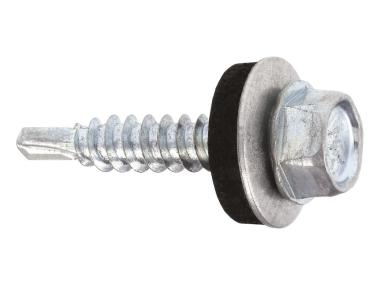 Zdjęcie: Wkręt samowiercący z podkładką EPDM do mocowania blach na zakład 48x25 mm - 250 szt. WKRĘT-MET