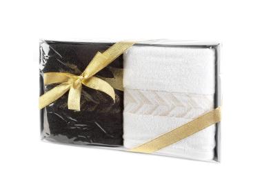 Zdjęcie: Komplet ręczników Glow 50x90 cm -2 szt. biało-czarne EUROFIRANY