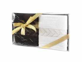 Komplet ręczników Glow 50x90 cm -2 szt. biało-czarne EUROFIRANY