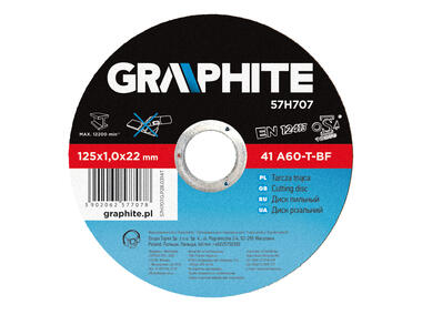 Zdjęcie: Tarcza tnąca do metalu 125 x 1.0 x 22.2 mm, 41 A60-T-BF GRAPHITE