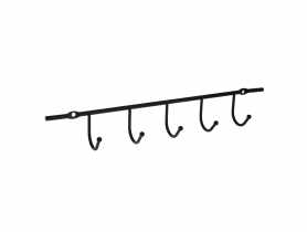 Wieszak Niagara 5-hak czarny BISK