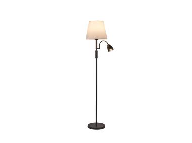 Zdjęcie: Lampa podłogowa Artemis plus, czarna podstawa, biały abażur ADRILUX