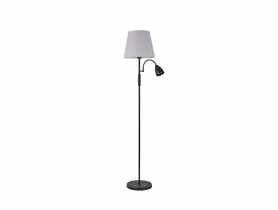 Lampa podłogowa Artemis plus, czarna podstawa, biały abażur ADRILUX
