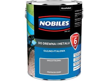 Zdjęcie: Farba ftalowa do drewna i metalu Ftalonal 5 L szary NOBILES