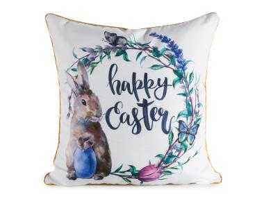 Zdjęcie: Poszewka wielkanocna na poduszkę Wiosna 45x45 cm biało-niebieska EUROFIRANY