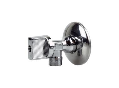 Zdjęcie: Zawór kulowy kątowy 1/2x3/8 antykamienny z metalowym pokrętłem TYCNER