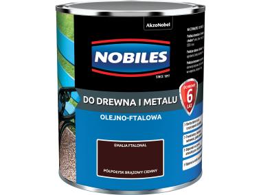 Zdjęcie: Emalia ftalowa półpołysk brązowy ciemny Ftalonal 0,7 L NOBILES