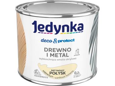 Zdjęcie: Emalia akrylowa Deco&Protect drewno i metal satynowy połysk kremowy 0,2 L JEDYNKA