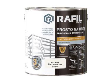 Zdjęcie: Gruntoemalia prosto na rdzę połysk RAL9003 2,5L RAFIL