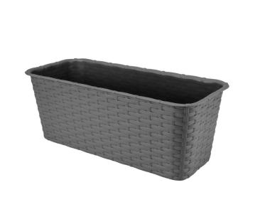 Zdjęcie: Doniczka balkonowa Rattan 40 cm grafit VERDENIA
