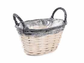 Osłonka wiklinowa z uchwytami na kwiaty 22x17x12/17 cm TIN TOURS