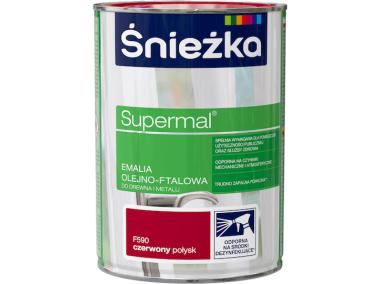 Zdjęcie: Emalia Supermal czerwony F590 0,8L ŚNIEŻKA